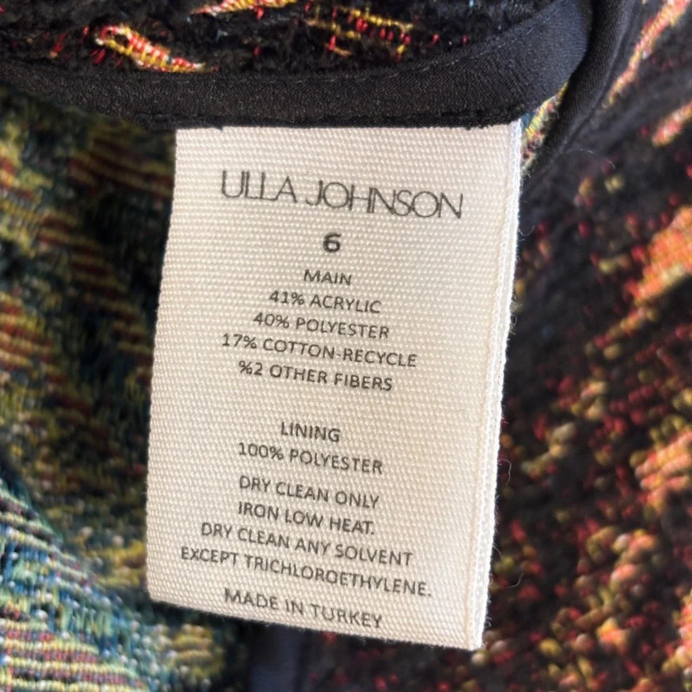 ULLA‎ JOHNSON Elise Flounce Hem Mini Skirt Onyx Black Women Size 6 Casual Party